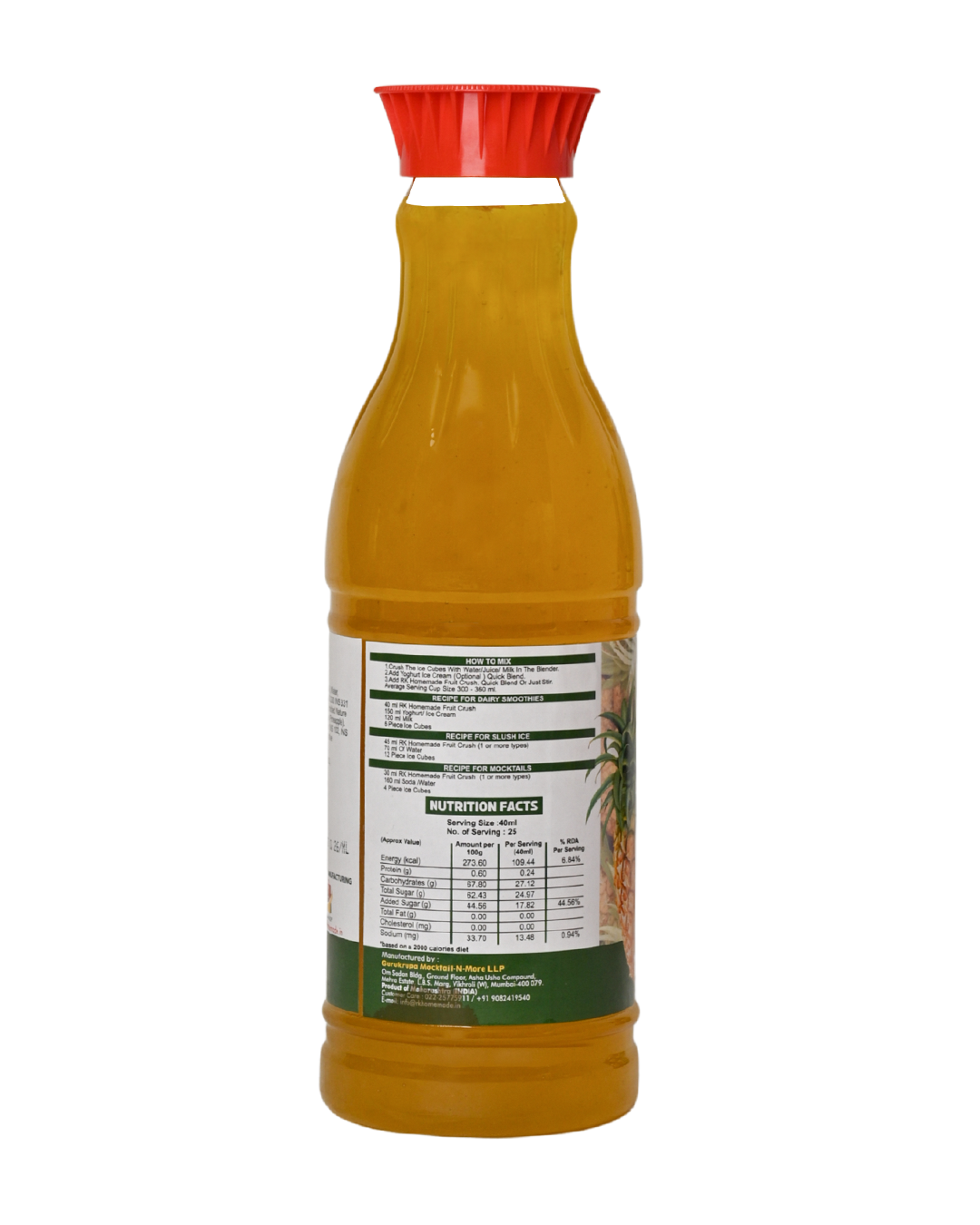 Pineapple Crush Syrup - 1 Litre