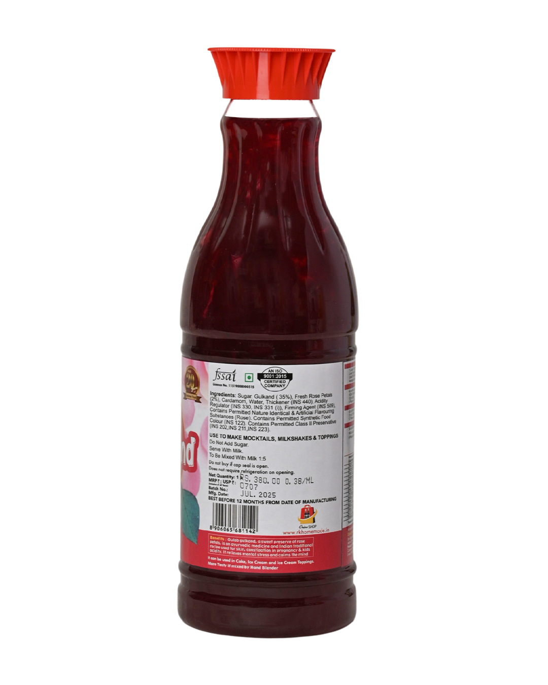 Gulab Gulkand Crush Syrup - 1 Litre
