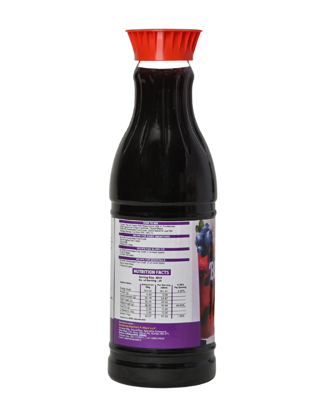 Blue Berry Crush Syrup - 1 Litre