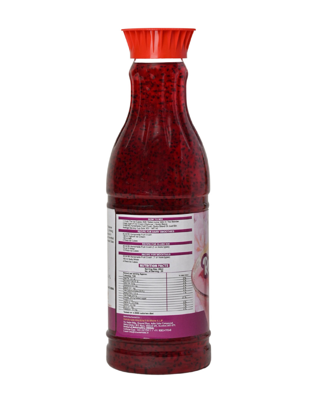 Rose Falooda Crush Syrup - 1 Litre