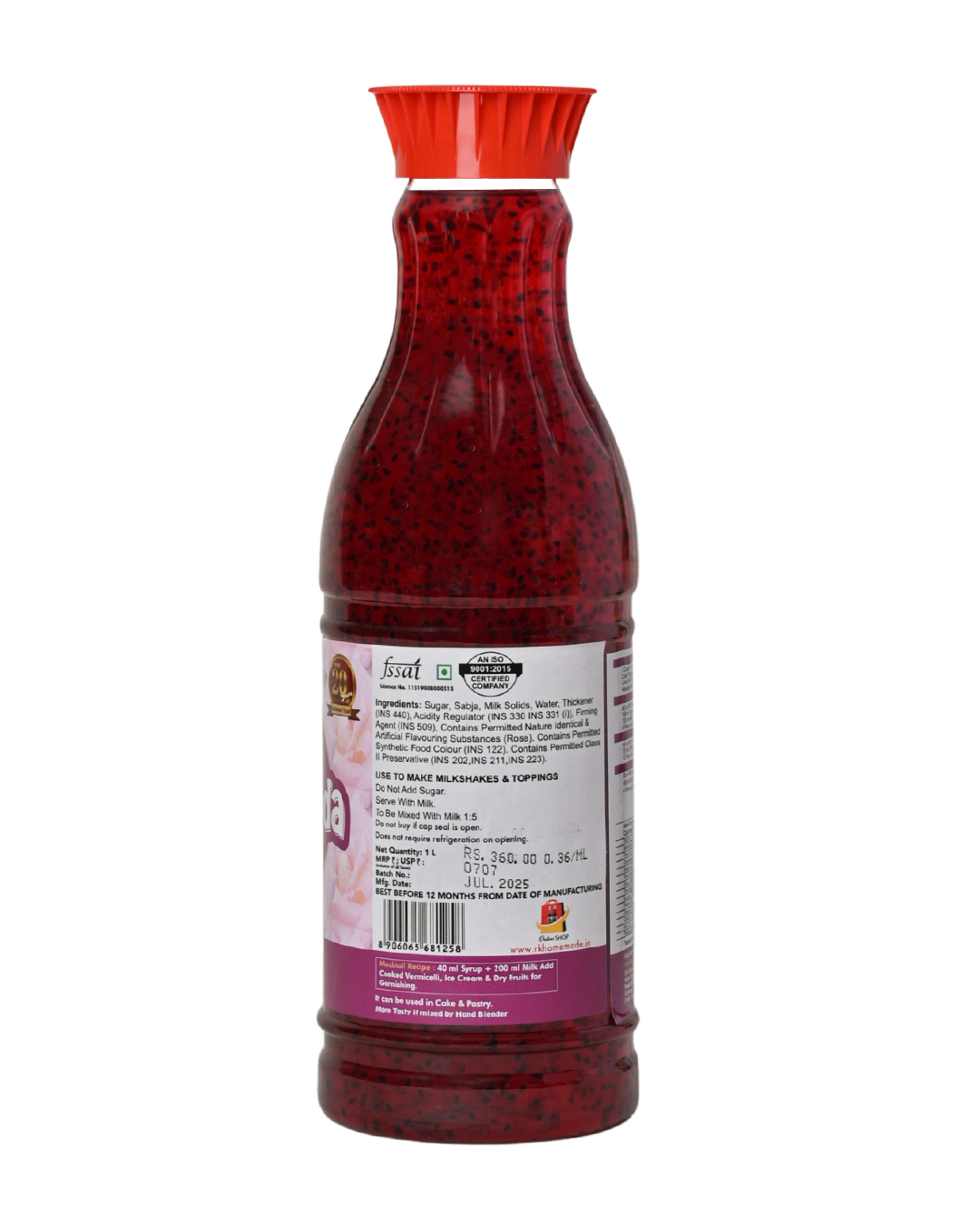 Rose Falooda Crush Syrup - 1 Litre