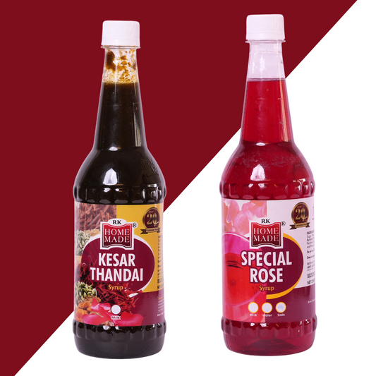 Kesar Thandai Syrup + Special Rose Syrup